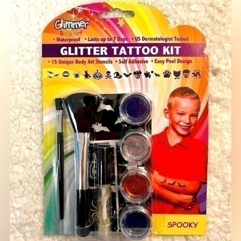 Glimmer Body Art “Spooky” Halloween Glitter Tattoo Kit